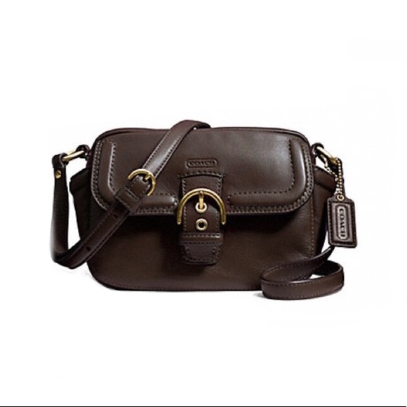 BEAUTIFUL VTG COACH BROWN LEATHER CAMPBELL CAMERA CROSSBODY BAG #F25150 IN EUC - Picture 1 of 12